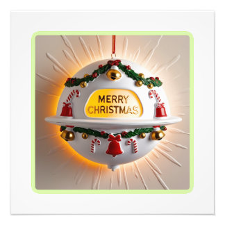 Vintage UFO Christmas Ornament Wall Art