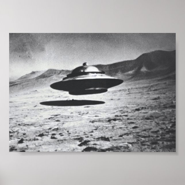 Vintage UFO Photograph on the Moon Poster (Front)