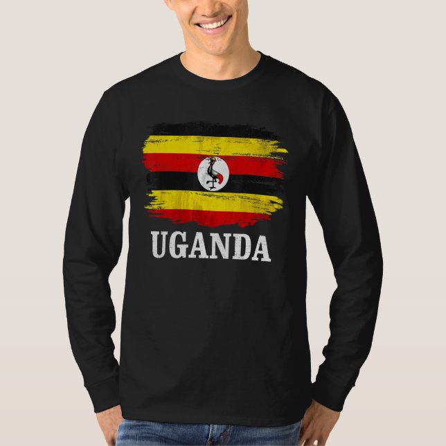 Vintage Uganda Flag For Ugandan   T-Shirt (Front)