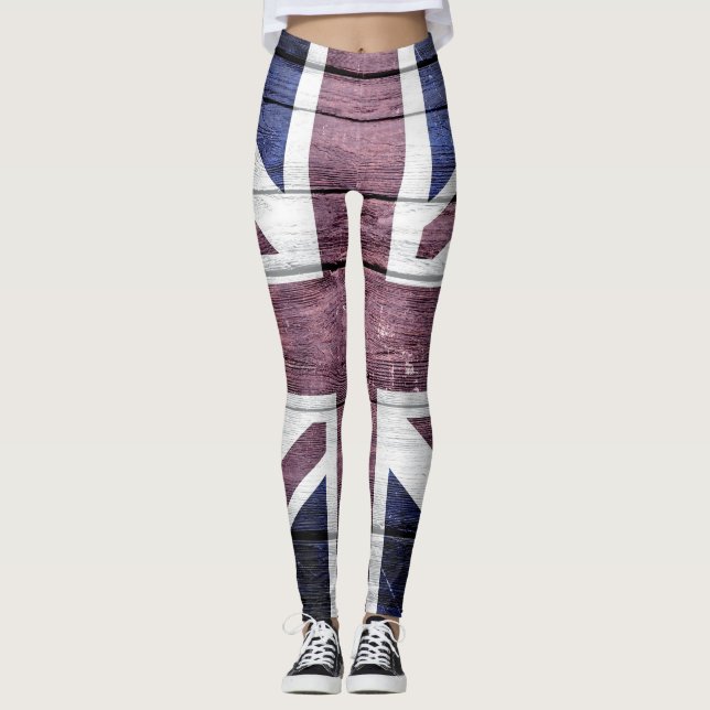 Vintage UK Flag #11 Leggings (Front)