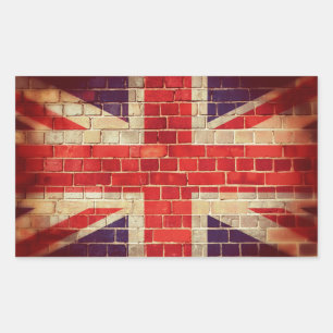 Vintage UK flag on a brick wall Sticker