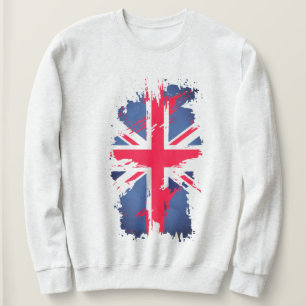 Vintage Uk Flag Red Blue White Union Jack Sweatshirt