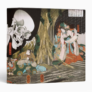 Vintage Ukiyo-e Kuniyoshi Skeleton Spectre Art Binder