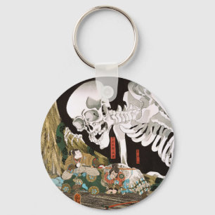 Vintage Ukiyo-e Kuniyoshi Skeleton Spectre Art Keychain