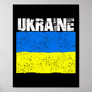 Vintage Ukraine Distressed Ukrainian Flag Stand Pr Poster