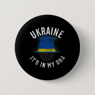 Vintage Ukraine Flag - It Is In My Dna - Ukrainian 2 Inch Round Button