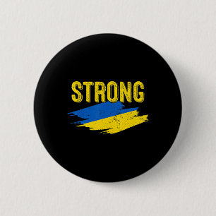 Vintage Ukraine Flag Ukraine Strong Retro Ukrainia 2 Inch Round Button