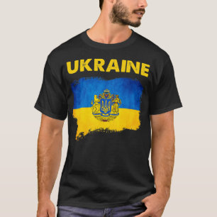 Vintage Ukraine Flag With Trident Symbol Ukrainian T-Shirt