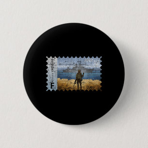 Vintage Ukraine Postage Stamp Flag Pride Mother's  2 Inch Round Button