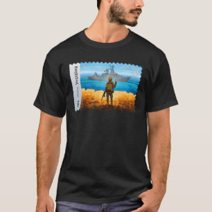 Vintage Ukraine Postage Stamp Flag Pride Mother's T-Shirt