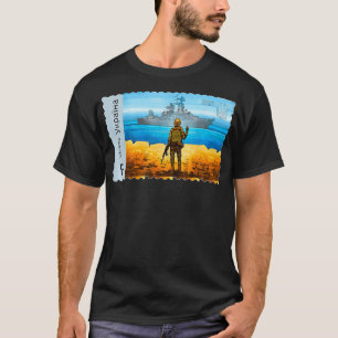Vintage Ukraine Postage Stamp Flag Pride Mother's T-Shirt
