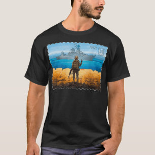 Vintage Ukraine Postage Stamp Flag Pride  T-Shirt