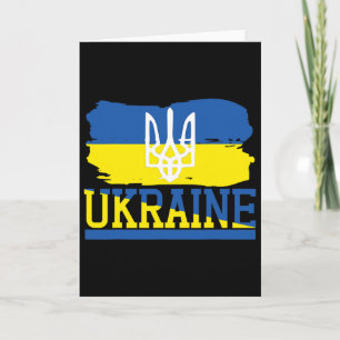 Vintage Ukraine Ukrainian Flag Pride 3 Card