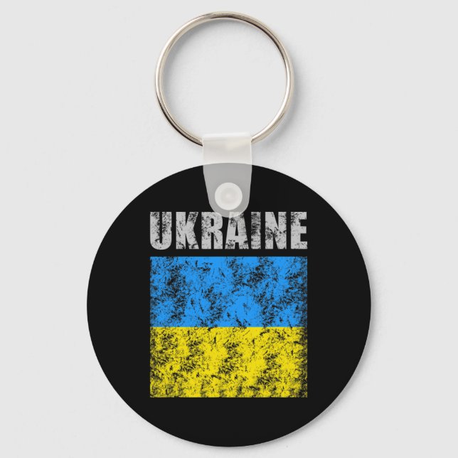 Vintage Ukraine Ukrainian Flag Pride 9  Keychain (Front)