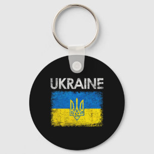 Vintage Ukraine Ukrainian Flag Pride Gift  Keychain