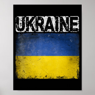 Vintage Ukraine Ukrainian Flag Pride Gift Poster