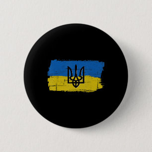 Vintage Ukraine Ukrainian Flag Pride Love Support 2 Inch Round Button