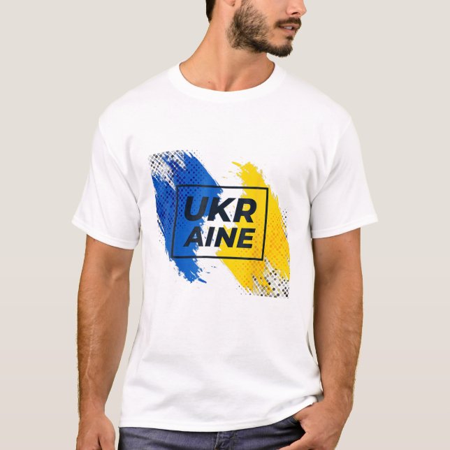 Vintage Ukraine Ukrainian Flag Pride T-Shirt (Front)