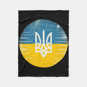 Vintage Ukrainian Bynner Fan Ukraine Flag Retro Ar Fleece Blanket