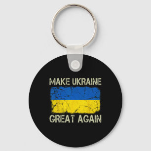 Vintage Ukrainian Flag Make Ukraine Great Again Keychain