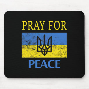 Vintage Ukrainian Flag Pray For Peace Pray For Ukr Mouse Pad