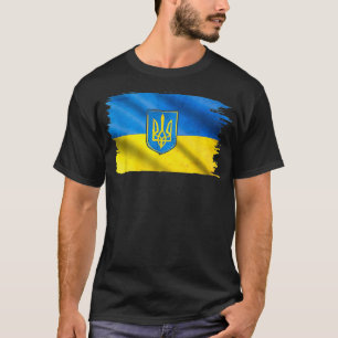 Vintage Ukrainian Flag Ukraine Lover Trident Pease T-Shirt