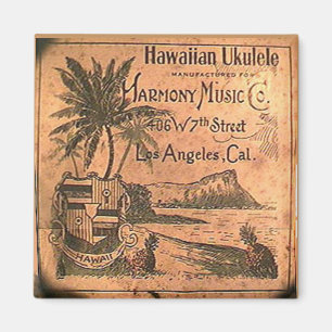 Vintage Ukulele Label Magnet