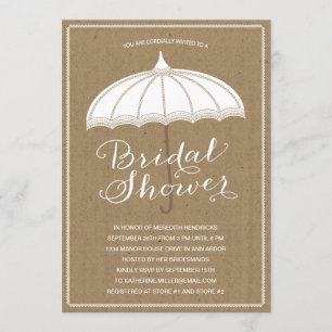 Vintage Umbrella Bridal Shower Invite