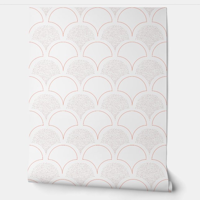 Vintage Umbrella Pattern - Coral Wallpaper (Unrolling)