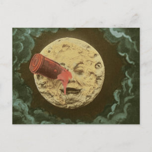 Vintage un voyage vers la carte postale Moon Silen