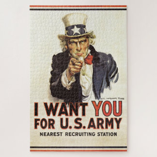 Vintage Uncle Sam I Want You WWI Propaganda USA Jigsaw Puzzle