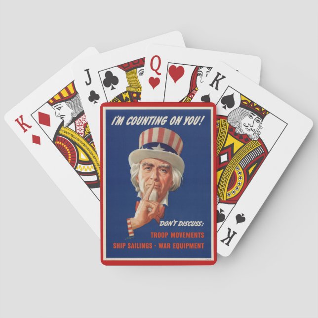 Vintage Uncle Sam Security Playing Cards (Back)