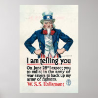 Vintage Uncle Sam World War I Army Poster