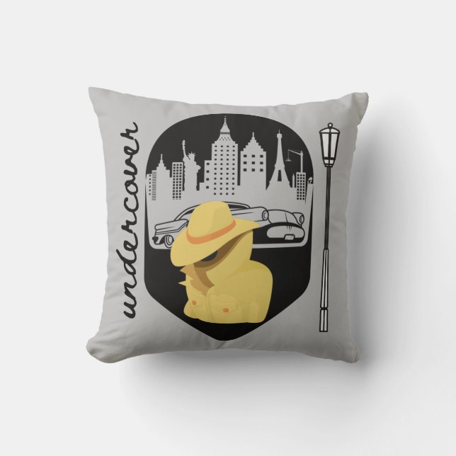 vintage undercover blues throw pillow (Front)