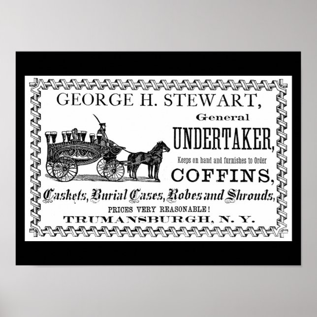 Vintage Undertaker Advertisement Poster (Front)