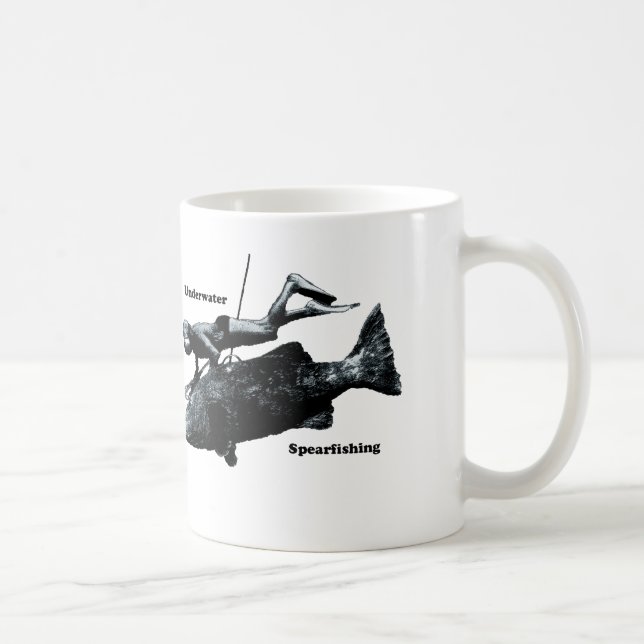 Vintage Underwater Freediving Spearfishing Diver Coffee Mug (Right)