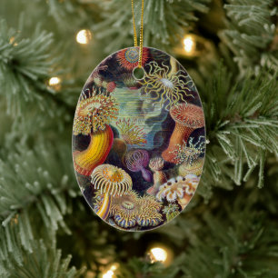 Vintage Underwater Sea Anemones by Ernst Haeckel Ceramic Ornament