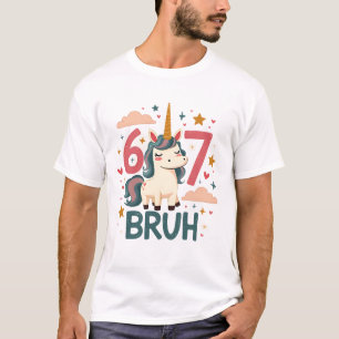 Vintage Unicorn Dab 6th Birthday Bruh Cute Pastel  T-Shirt