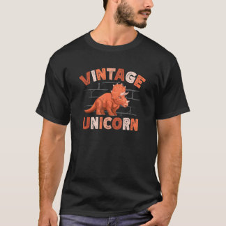 Vintage Unicorn Dinosaur Future Paleontology Trice T-Shirt