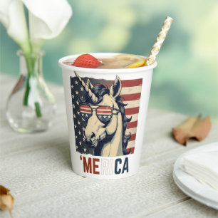 Vintage unicorn Merica 4th of july patriotic Paper Cups