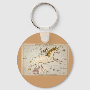Vintage Unicorn Star Constellation  Map Keychain