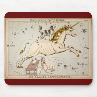 Vintage Unicorn Star Constellation  Map Mouse Pad