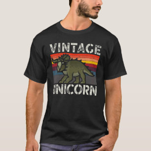Vintage Unicorn Triceratops Dinosaur Prehistoric D T-Shirt