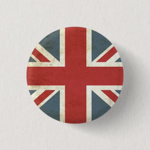 Vintage union jack 1 inch round button