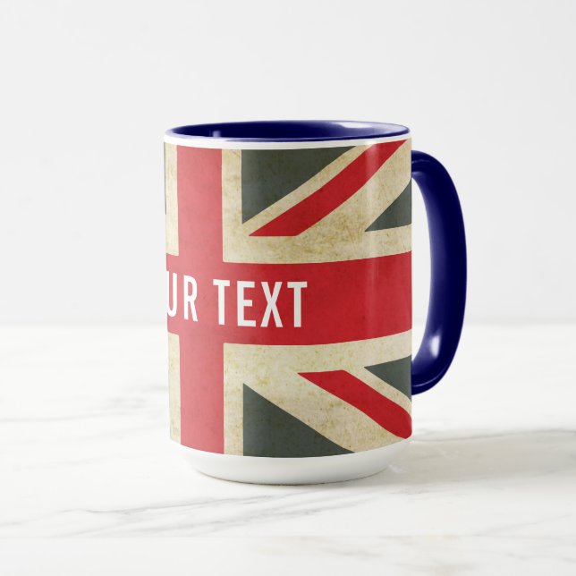 Vintage Union Jack British Flag Mug (Front Right)