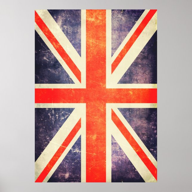 Vintage union Jack flag Poster (Front)