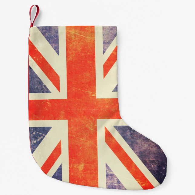 Vintage Union Jack flag Small Christmas Stocking (Front)