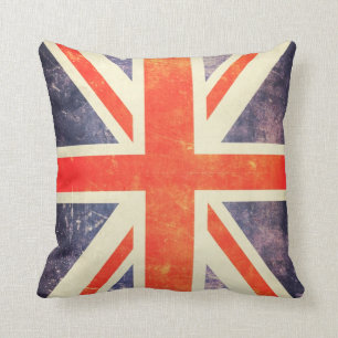 Vintage Union Jack flag Throw Pillow