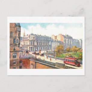 Vintage Union Terrace and Bridge, Aberdeen Postcard