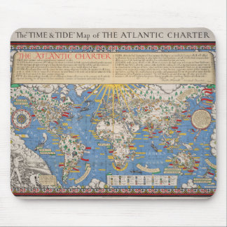 Vintage United Nations / Atlantic Charter map Mouse Pad
